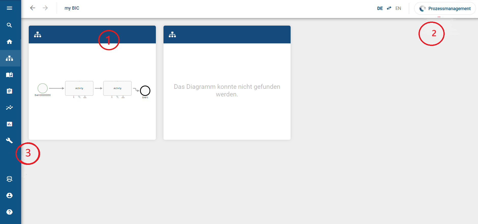 Der Screenshot zeigt den Willkommensbildschirm und seine verschiedenen Elemente.