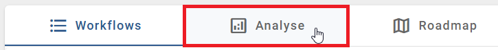 Hier ist die Kopfleiste mit den möglichen Ansichten "Workflow-Liste" und "Dashboard" abgebildet.