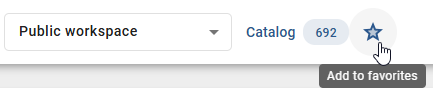 In the header, the button "Mark as favorite" is displayed next to the name of the catalog list, indicated by a star icon with the stage.