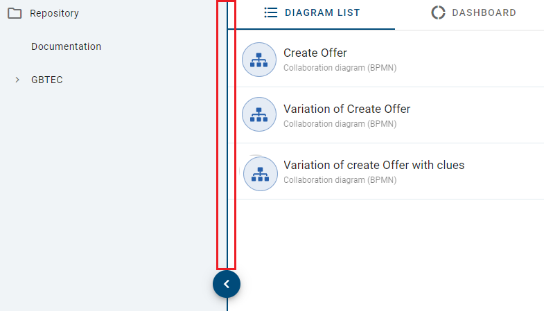 The screenshot shows the adjusting function for the categories panel.