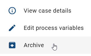 This screenshot displays the option "Move to archive" within the context menu of an end event.