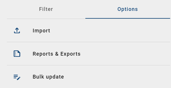 The screenshot shows the "Bulk Update" option in the diagram view options.