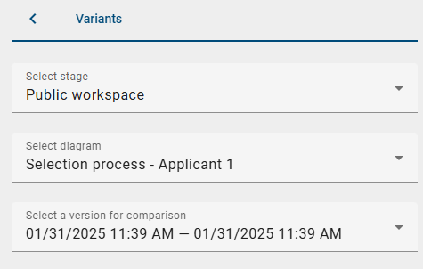 The screenshot shows the selected options with the option "Compare".