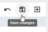The screenshot shows the button "Save and leave" in the diagram translation.