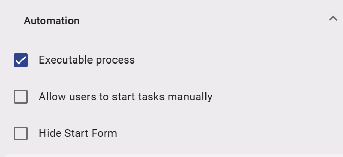 This screenshot shows the attribute "Executable process" in the attribute group "Automation".