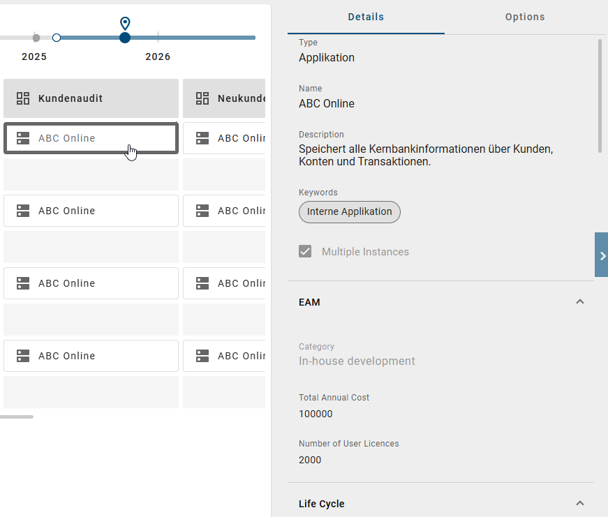 The screenshot shows a selected object in an Insight and its details in the "Details" panel in the right sidebar.
