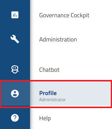 The screenshot shows the "Profile" option in the menu.