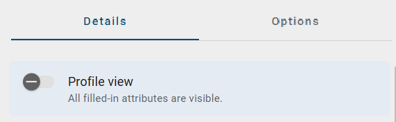 This screenshot shows where the profile view can be activated.