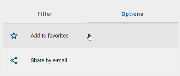 The button to store a search result as favorite is illustrated here.