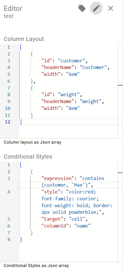 The screenshot shows an example of the conditional formatting.